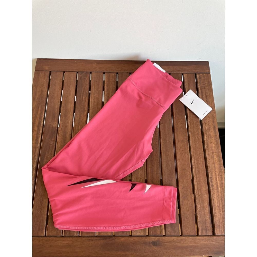 NWT Nike Dri-FIT Swoosh Run 7/8 length Mid Rise Leggings Pink Women S(DD6835-822